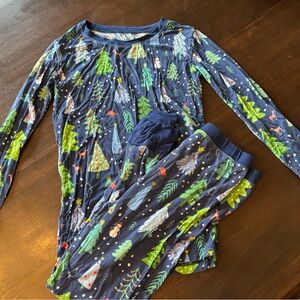 Little Sleepies Bamboo Pajama Set Christmas Print Size 9/10